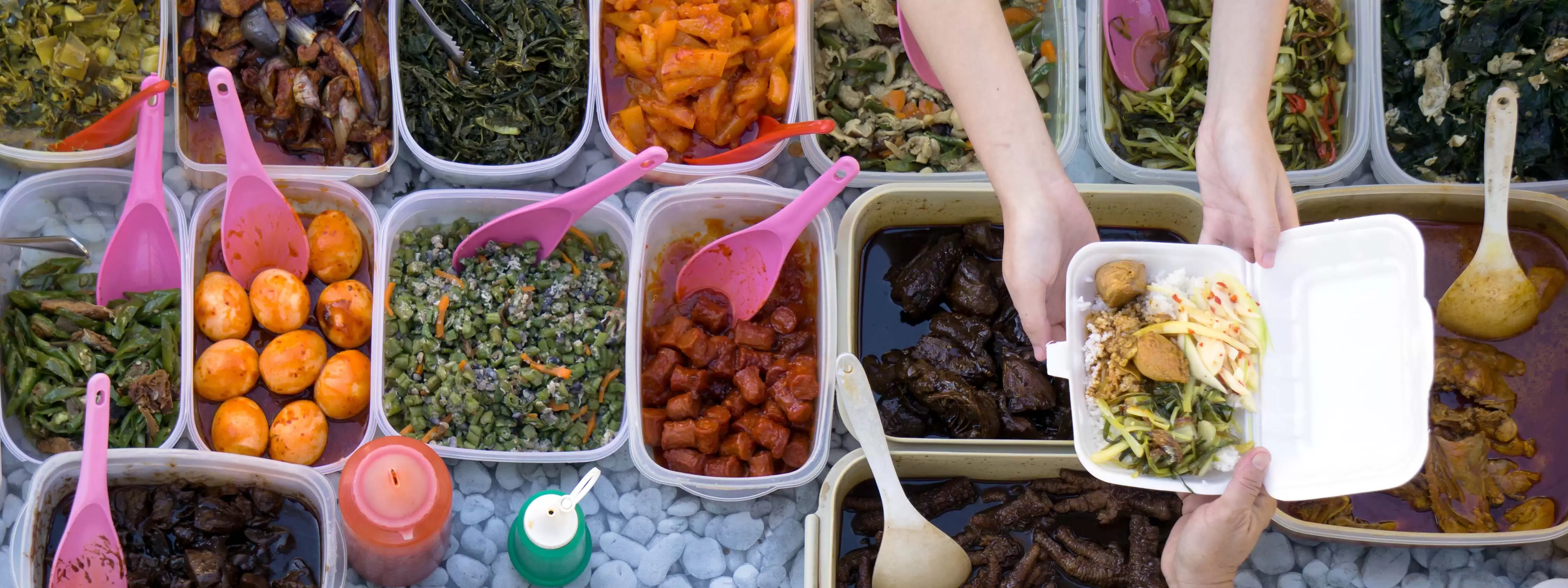Beautiful selection of street food 